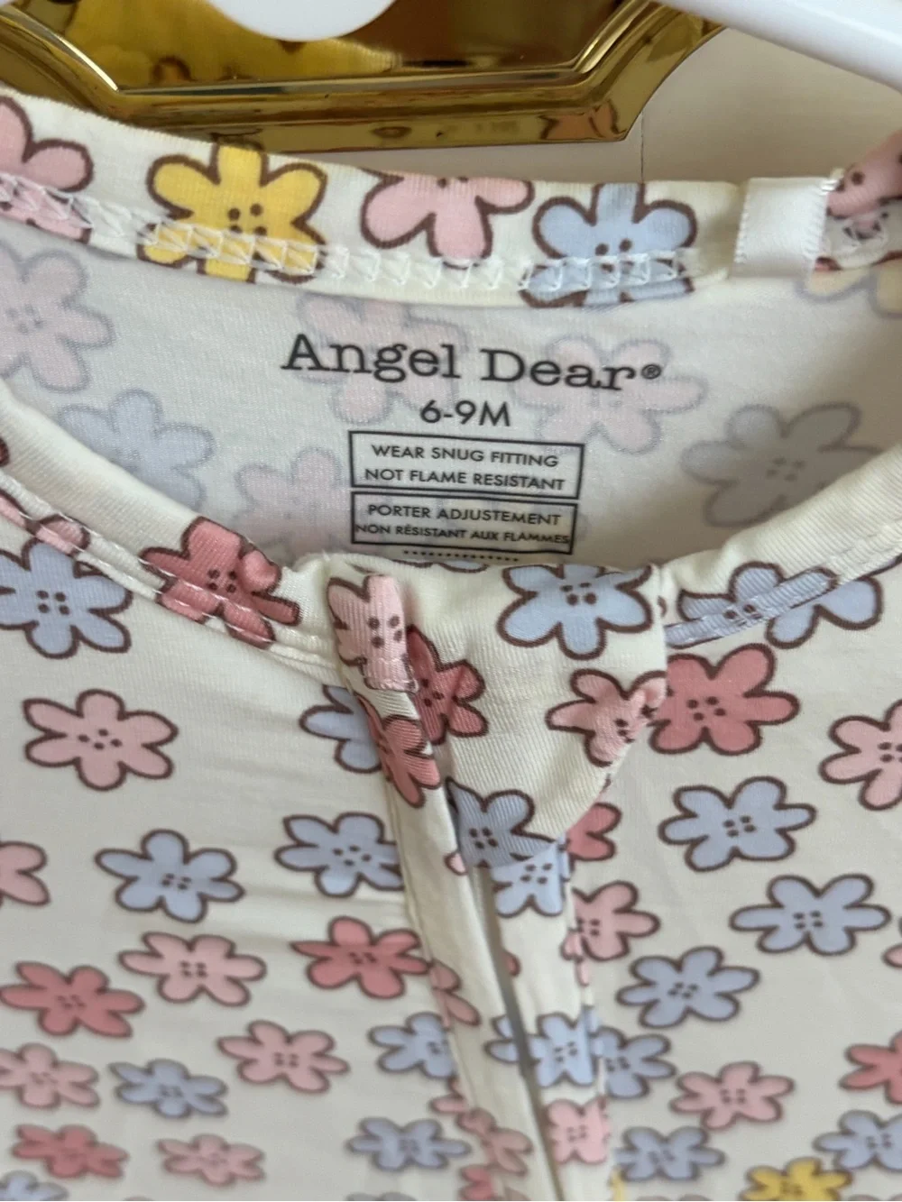 NWT Angel Dear Bamboo Multicolor Daisy Floral Ruffle Back Footie Pajama
